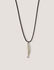 Fish Pendant Cord Necklace, , large