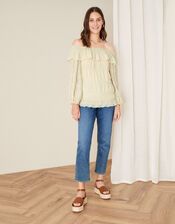 Plain Off-Shoulder Top, Cream (CREAM), large