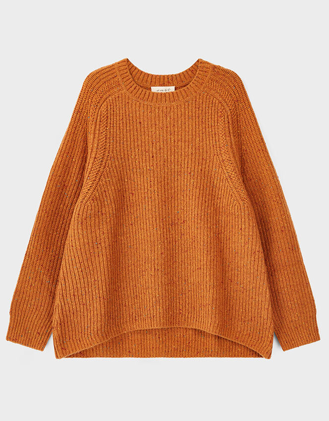 East Jiya Donegal Knit Jumper, Yellow (MUSTARD), large