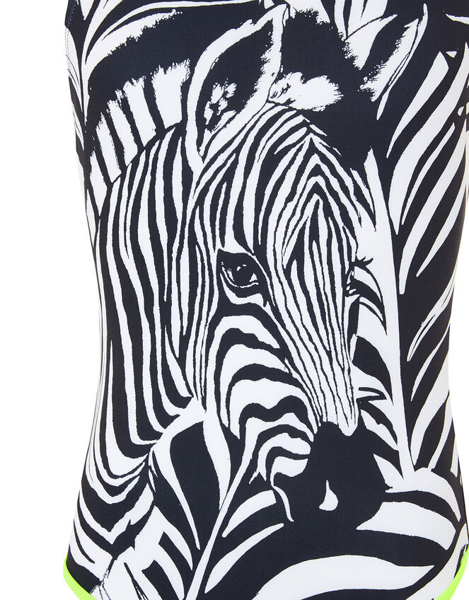 Zebra Print Swimsuit, Black (BLACK), large