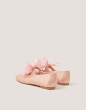 Organza Bow Ballet Flats, Pink (PINK), large