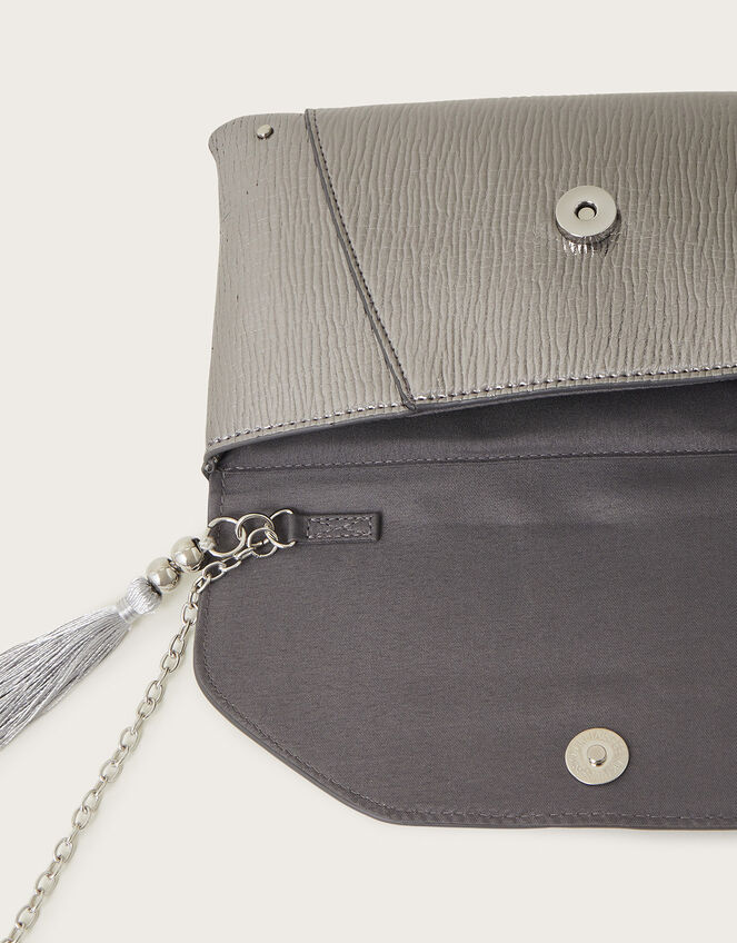 Metallic Ripple Clutch Bag, , large