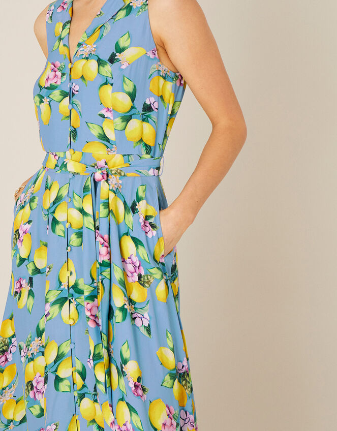Libra Lemon Midi Dress, Blue (BLUE), large