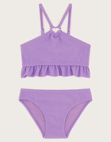 Frilly Seersucker Bikini Set, Purple (LILAC), large