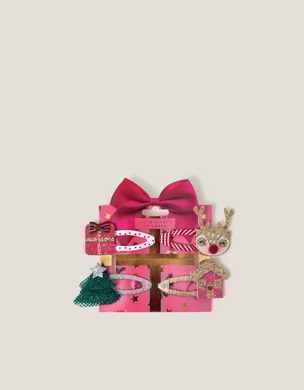 4-Pack Christmas Glitter Hair Clips, , large