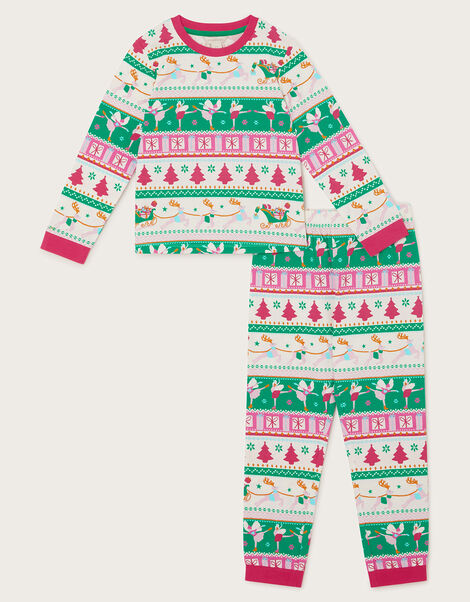 Christmas Jersey Pyjama Set , Green (GREEN), large