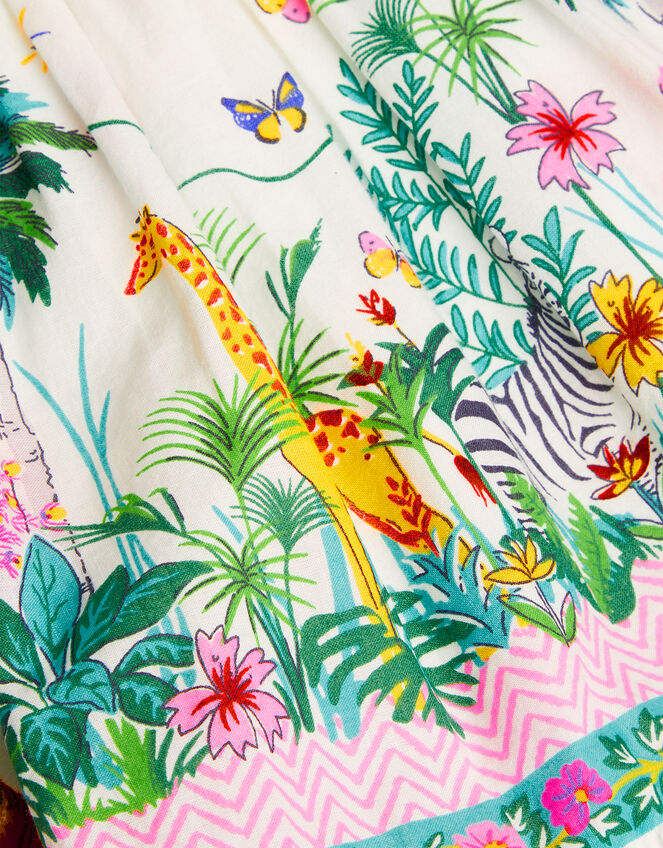 Tropical Double Border Maxi Dress, Green (GREEN), large