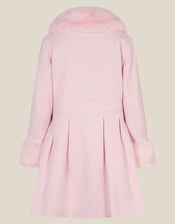 Isabella Faux Fur Collar Coat, Pink (PINK), large
