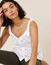 Broderie Cami Top, White (WHITE), large