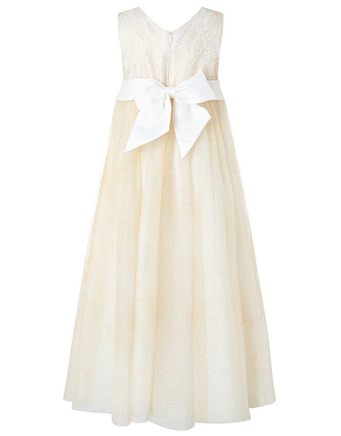 Lily Floral Maxi Dress with Glitter Skirt, Gold (GOLD), large
