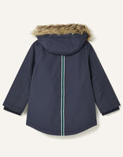 Parka Reflective Tape Coat, Blue (NAVY), large