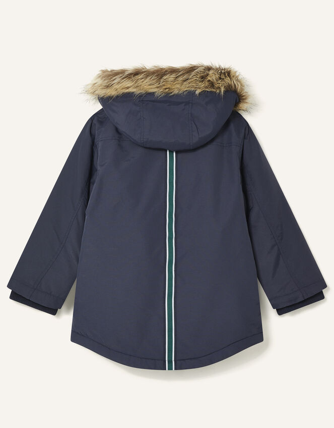 Parka Reflective Tape Coat, Blue (NAVY), large