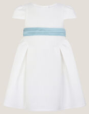 Polly Cap Sleeve Bow Party Dress, Ivory (IVORY), large