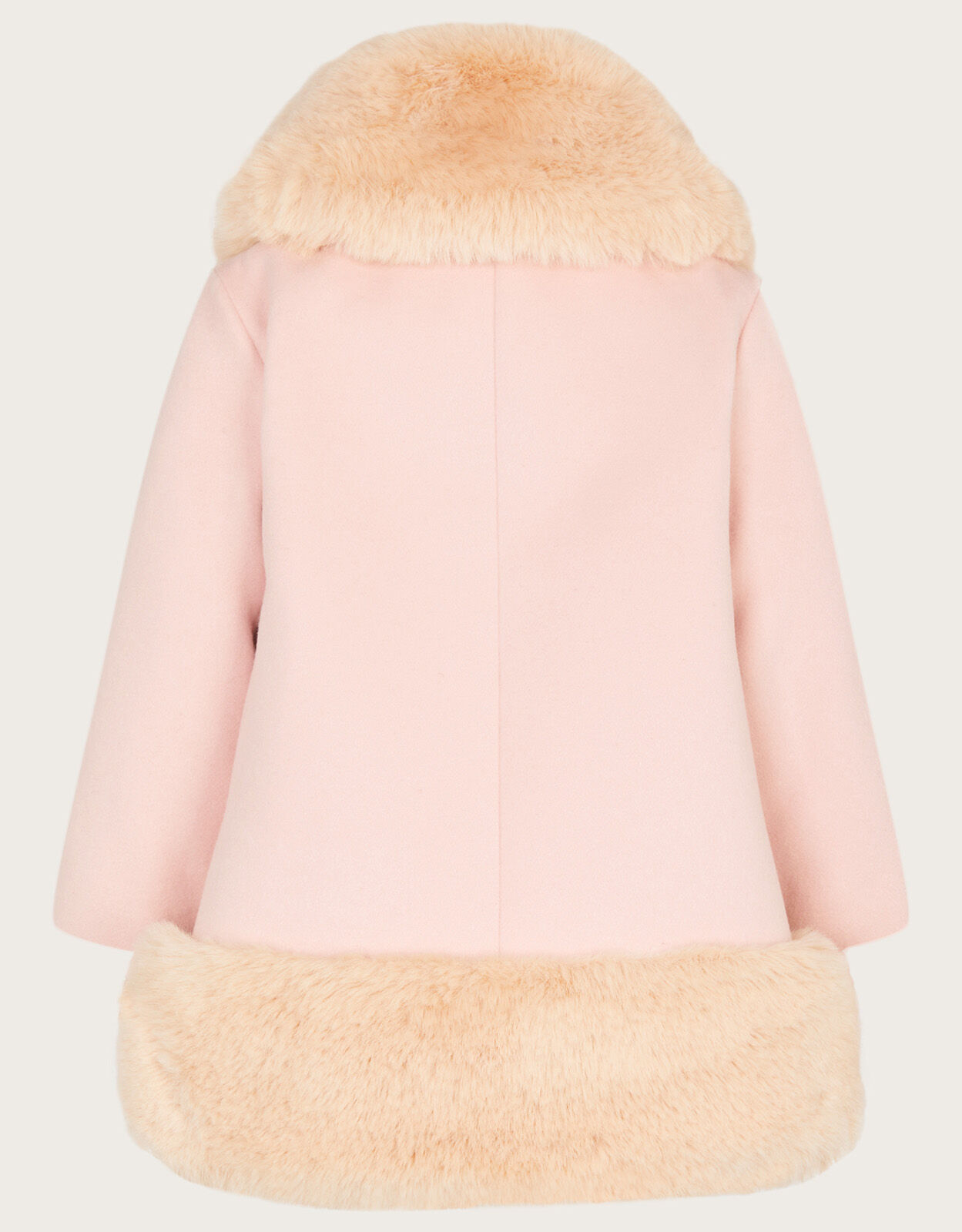 Pink fur trim coat top