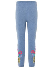 Rainbow Unicorn Leggings in Organic Cotton, Blue (BLUE), large