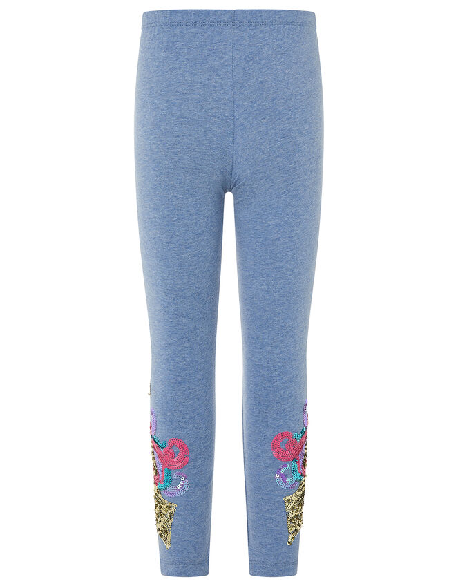 Rainbow Unicorn Leggings in Organic Cotton, Blue (BLUE), large