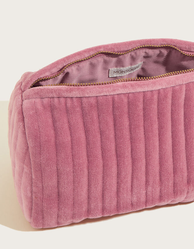 Quilted Velvet Make Up Bag, , large
