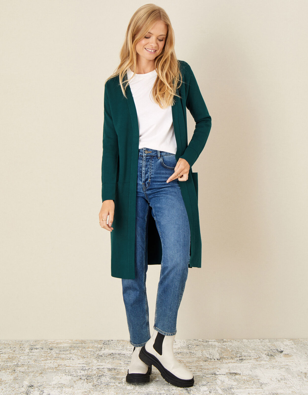 Longline Coatigan Teal