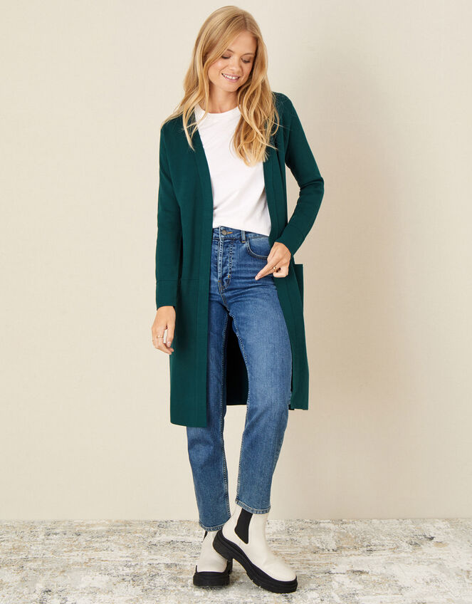 Longline Coatigan, Teal (TEAL), large
