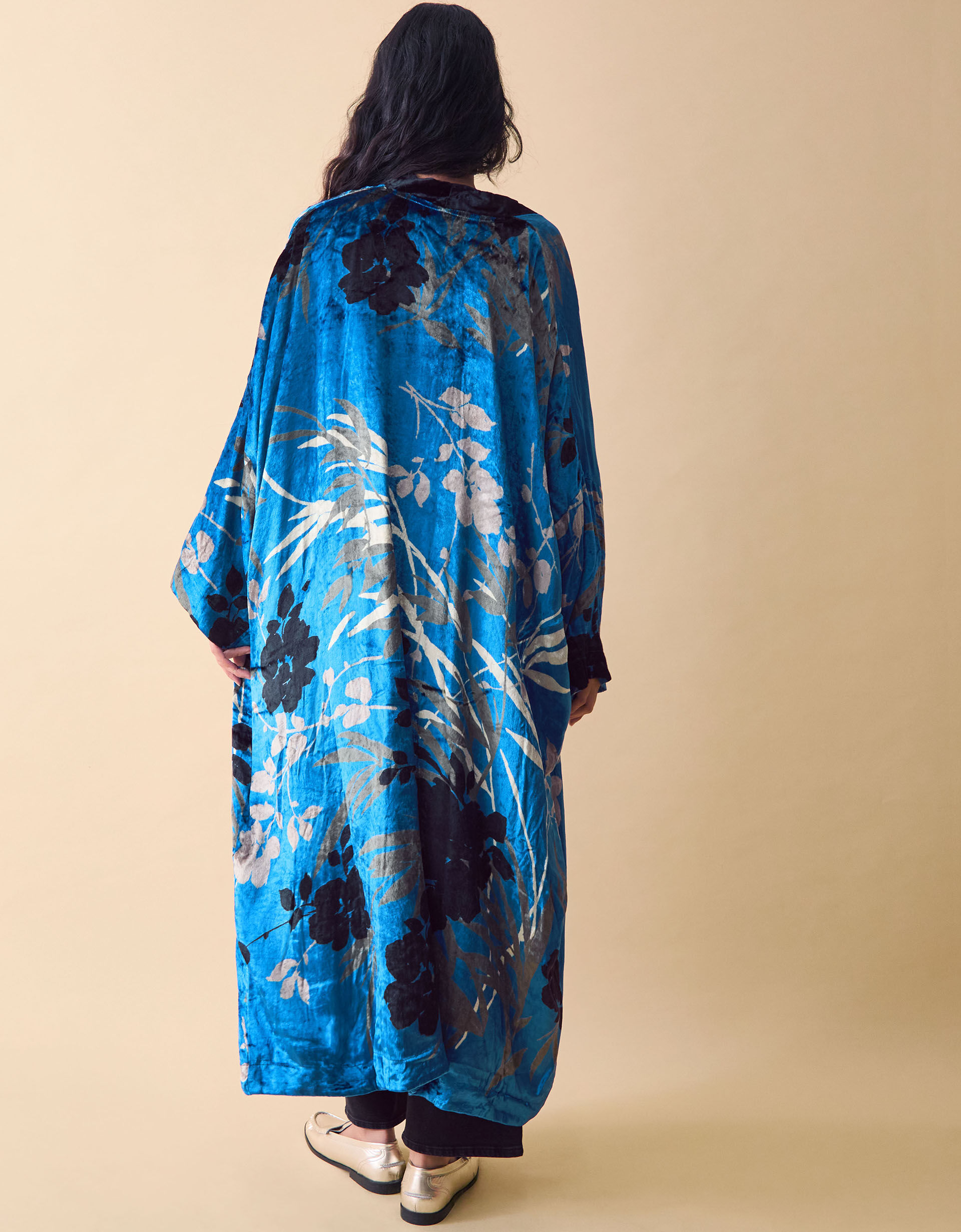 Clemence Lian Floral Velvet Kimono