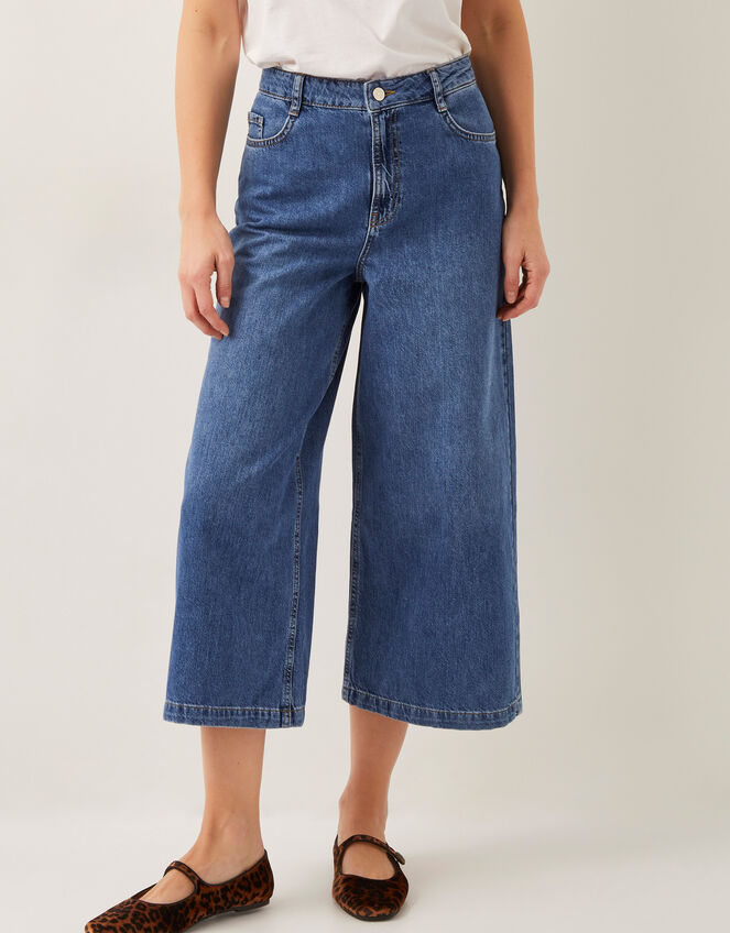 Jenna Wide Leg Crop Jeans, Blue (DENIM BLUE), large