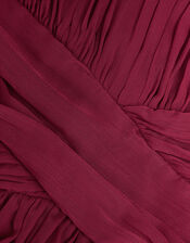 Nadine Crossover Chiffon Maxi Dress, Red (BURGUNDY), large
