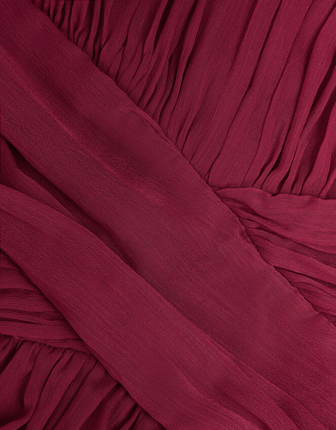 Nadine Crossover Chiffon Maxi Dress, Red (BURGUNDY), large