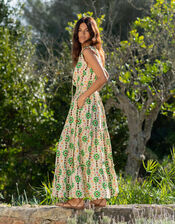 La Galeria Elefante Floral Print Midi Dress, Orange (PEACH), large