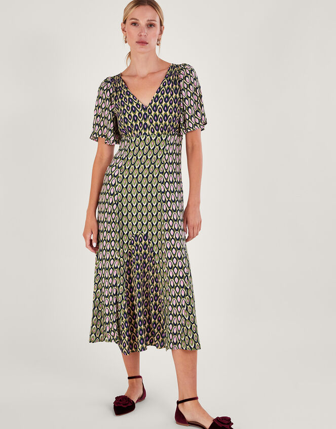 Nieve Midi Dress, Green (GREEN), large