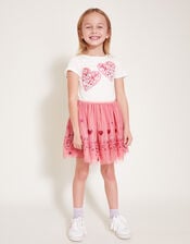 Heart Embroidered Disco Dress, Pink (PINK), large