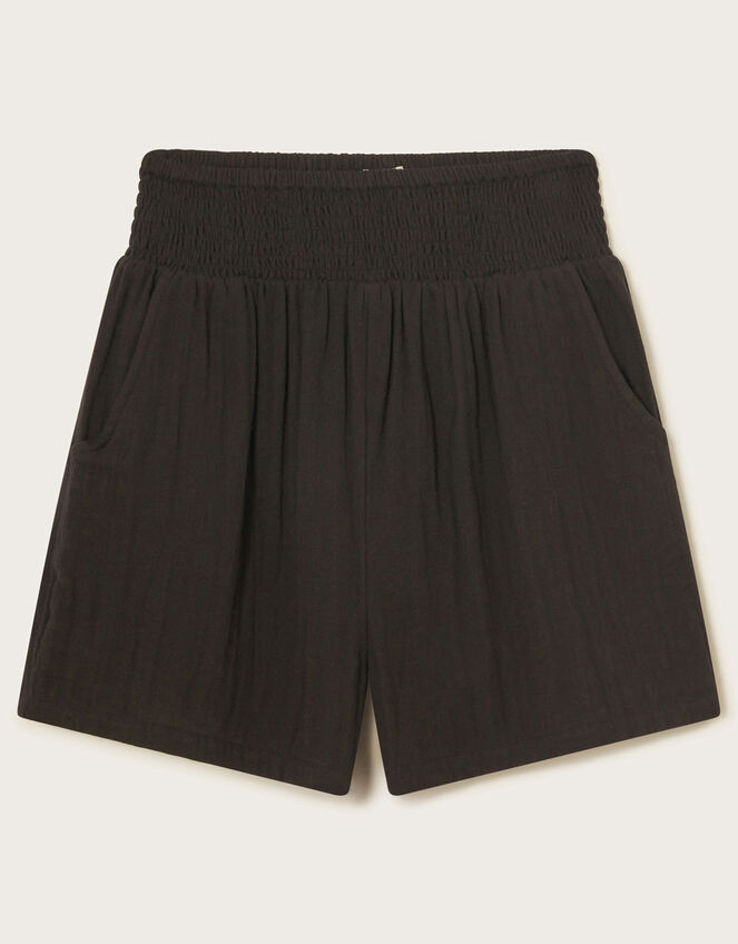 Cheesecloth Shorts, Black (BLACK), large