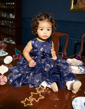 Baby Butterfly Cancan Dress, Blue (NAVY), large