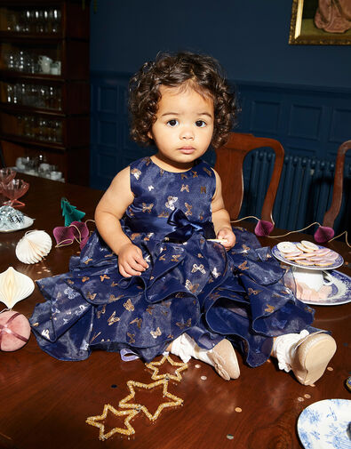 Baby Butterfly Cancan Dress, Blue (NAVY), large
