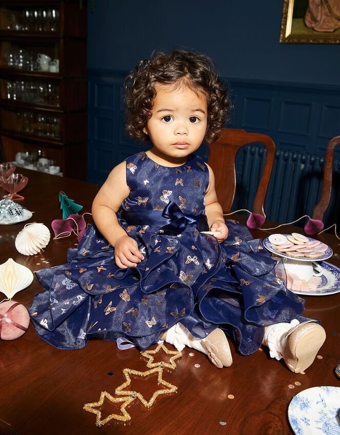 Baby Butterfly Cancan Dress, Blue (NAVY), large