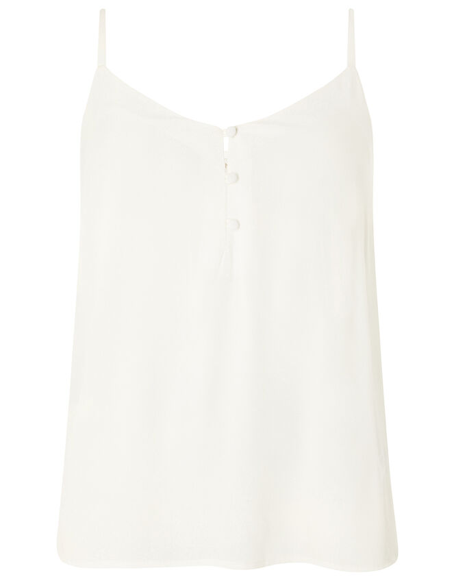Mila Button Cami Top, Ivory (IVORY), large