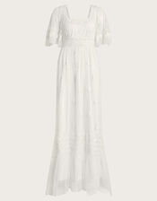 Julita Embroidered Lace Bridal Dress, Ivory (IVORY), large