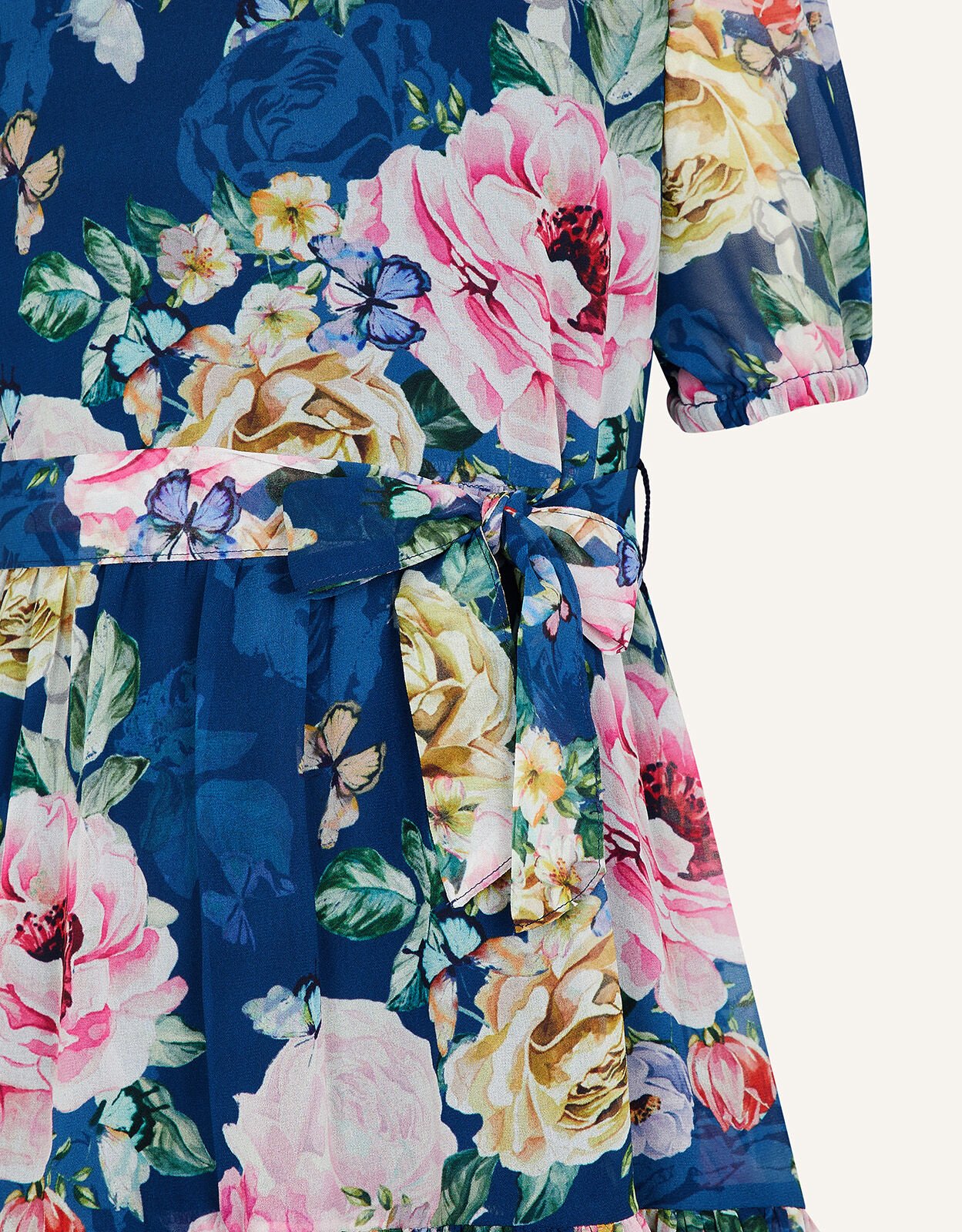 Roseanna Floral Chiffon Dress Blue