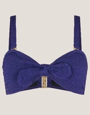 Kyla Tie Front Bandeau Bikini Top, Blue (NAVY), large