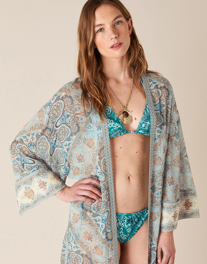 Paisley Print Kaftan, Blue (BLUE), large