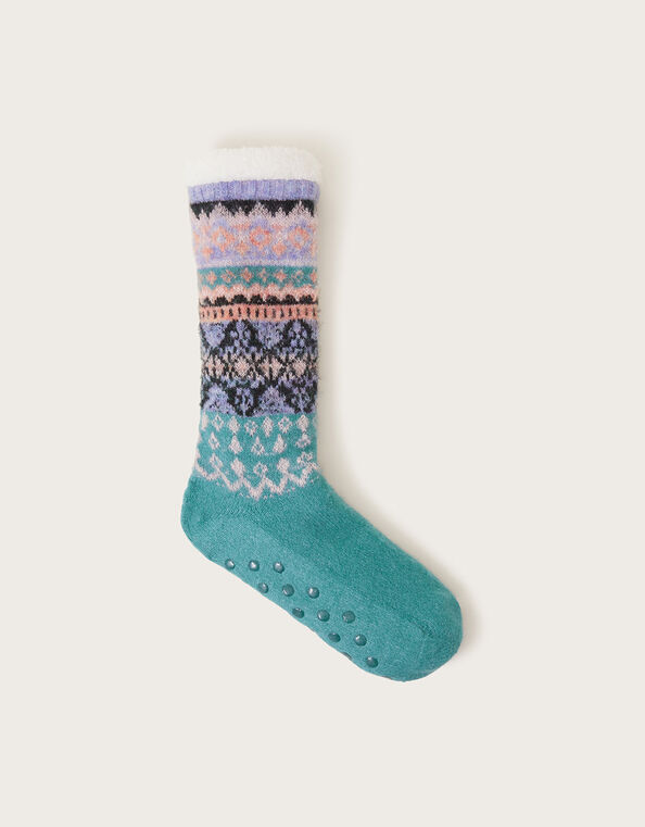 Fair Isle Slipper Socks , , large