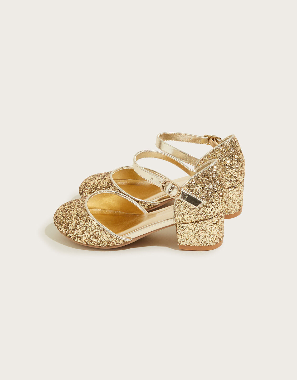Girls gold new arrivals glitter heels