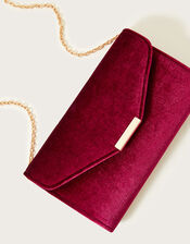 Velvet Envelope Clutch Bag, , large