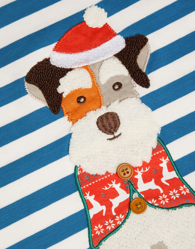 Long Sleeve Christmas Dog Stripe Top, Multi (MULTI), large