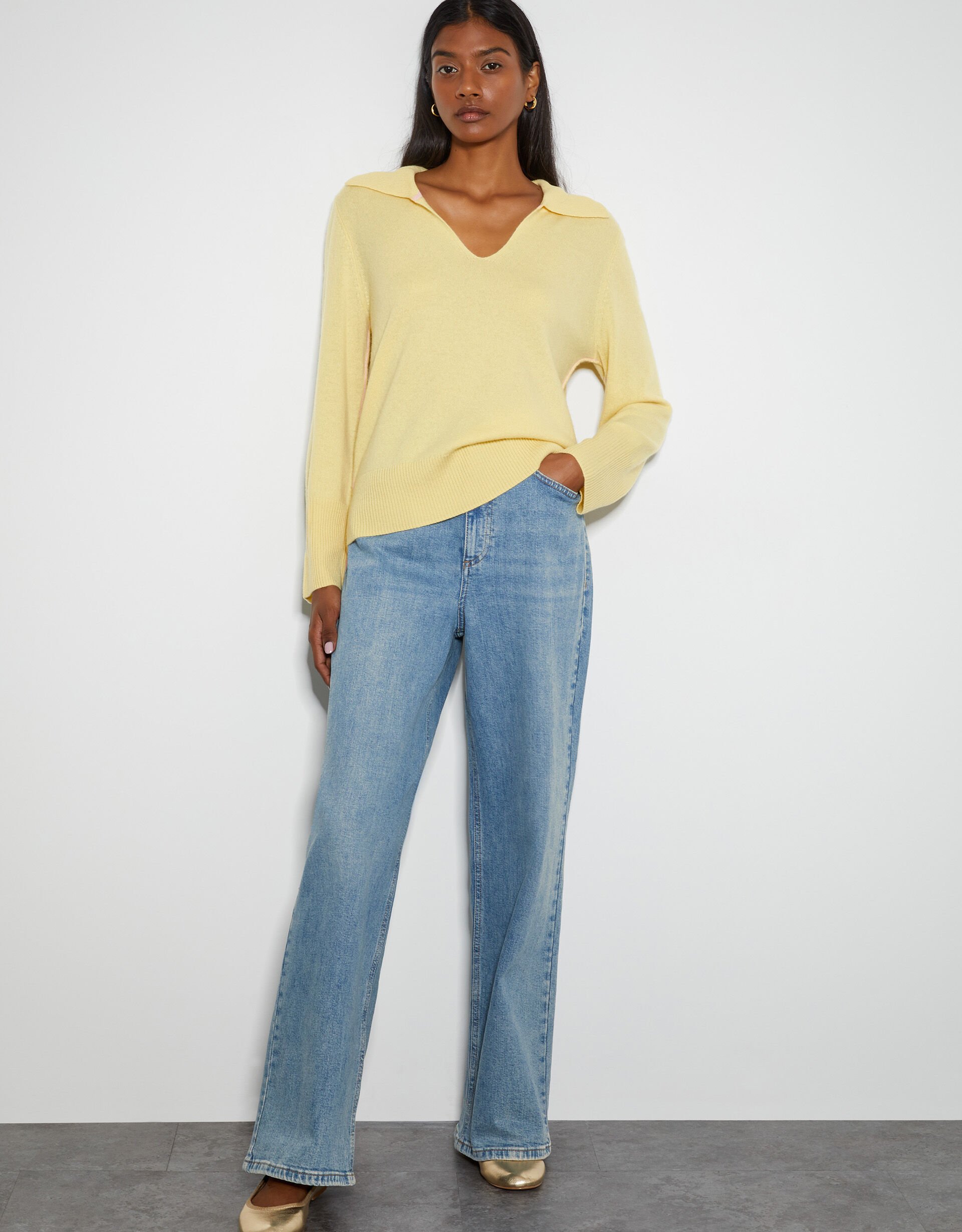 Yellow cashmere sweater womens on sale