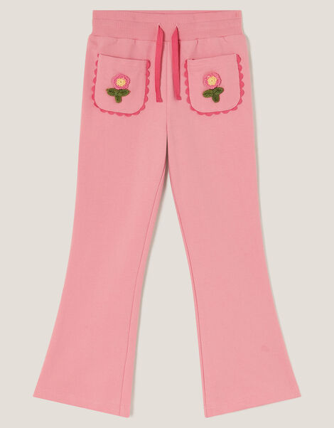Crochet Flower Flare Joggers, Pink (PINK), large