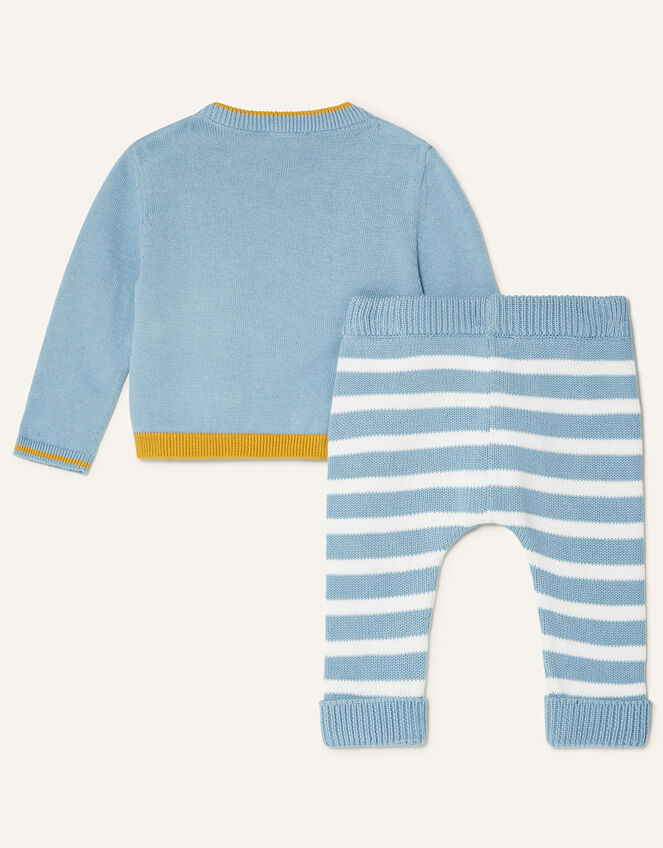 Newborn Giraffe Knit Set, Blue (BLUE), large