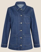 Mindy Denim Longline Jacket, Blue (DENIM BLUE), large