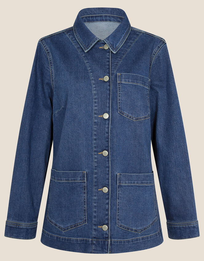Mindy Denim Longline Jacket, Blue (DENIM BLUE), large