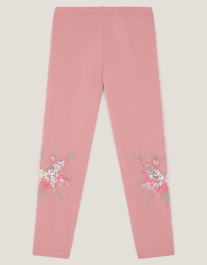Butterfly Embellished Leggings, Pink (PINK), large