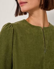 Morgan Blouson Fit & Flare Midi Dress, Green (GREEN), large